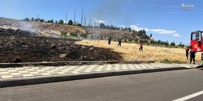 Diyarbakır’ın sitelerin ortasında anız yangını