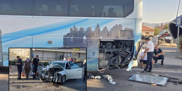 Ankara’da otomobil Diyarbakır otobüsüne arkadan çarptı