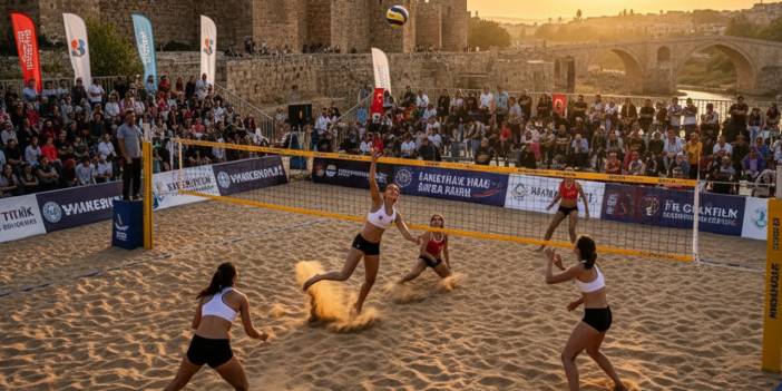 Diyarbakır’da ince kum üzerinde voleybol turnuvası