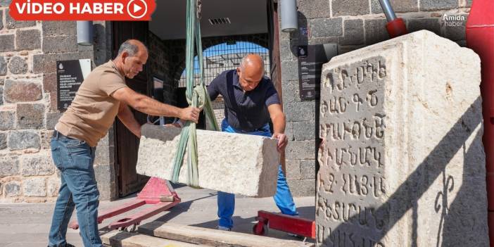 Diyarbakır'da Kirilce yazılı mezar kapağı bulundu