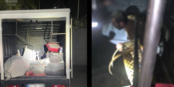 Diyarbakır’da kamyonetin gizli bölmesinde 11 göçmen çıktı