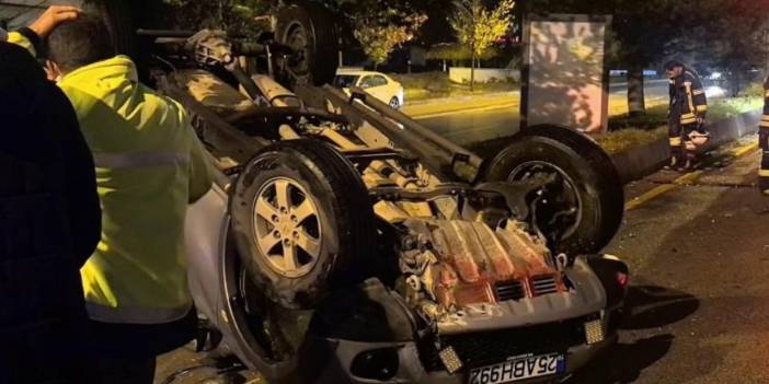 Erzurum’da kamyonet takla attı: Sürücü hafifi yaralandı