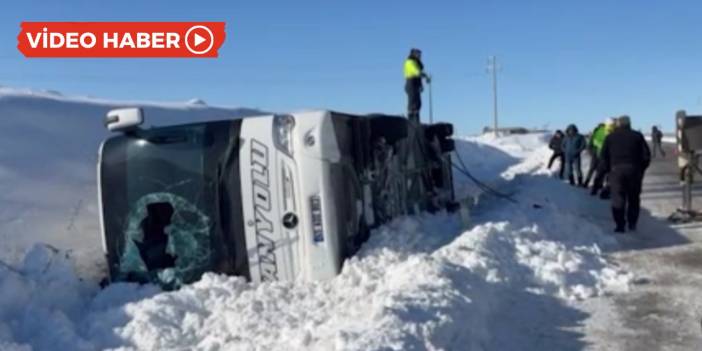 Diyarbakır’da kaygan yolda yolcu otobüsü devrildi: 6 yaralı