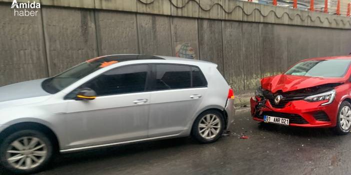 Diyarbakır’da zincirleme kaza: Alt geçitte trafik kilitlendi