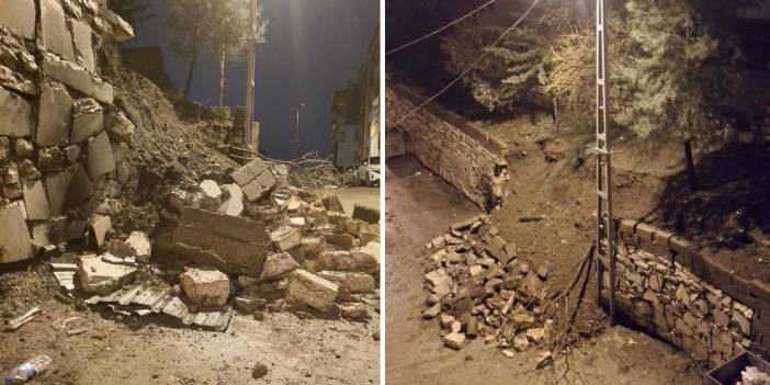 Diyarbakır'da istinat duvarı çöktü