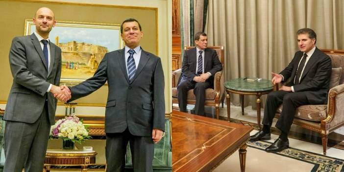 Erbil’de üçlü zirve: Barrot, Abdi ve Barzani ile görüştü