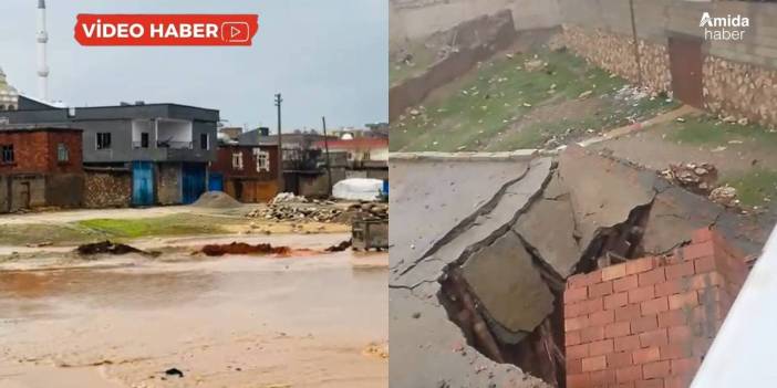 Diyarbakır'da köyü sel bastı, evler hasar gördü