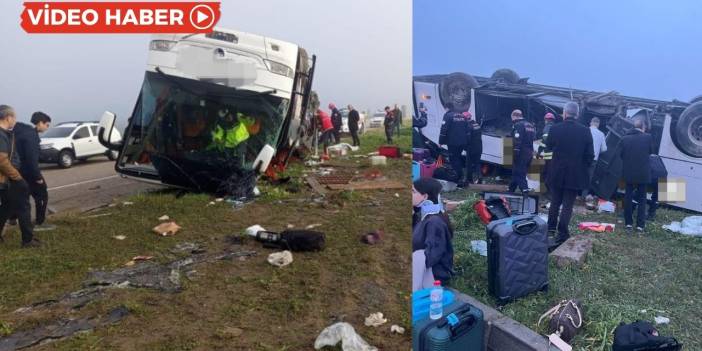 Bayramda acı kaza: Yolcu otobüs devrildi, 2 ölü 17 yaralı