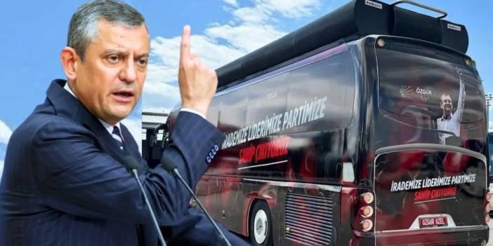 Özgür Özel’in otobüsünde CHP yazısı silindi