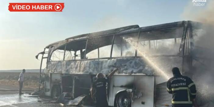 Urfa-Diyarbakır yolunda yolcu otobüsü yandı: Faciadan dönüldü