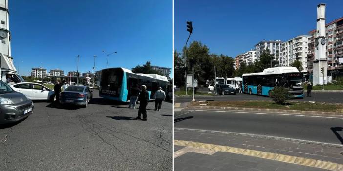 Diyarbakır'da otomobil belediye otobüsüne çarptı