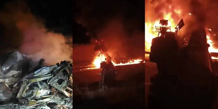 Yanan tankerin sürücüsü hayatını kaybetti