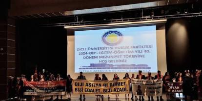 Dicle Üniversitesi’nde pankartlı, sloganlı mezuniyet