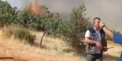 Gaziantep'te makilik ve ormanlık alanda yangın